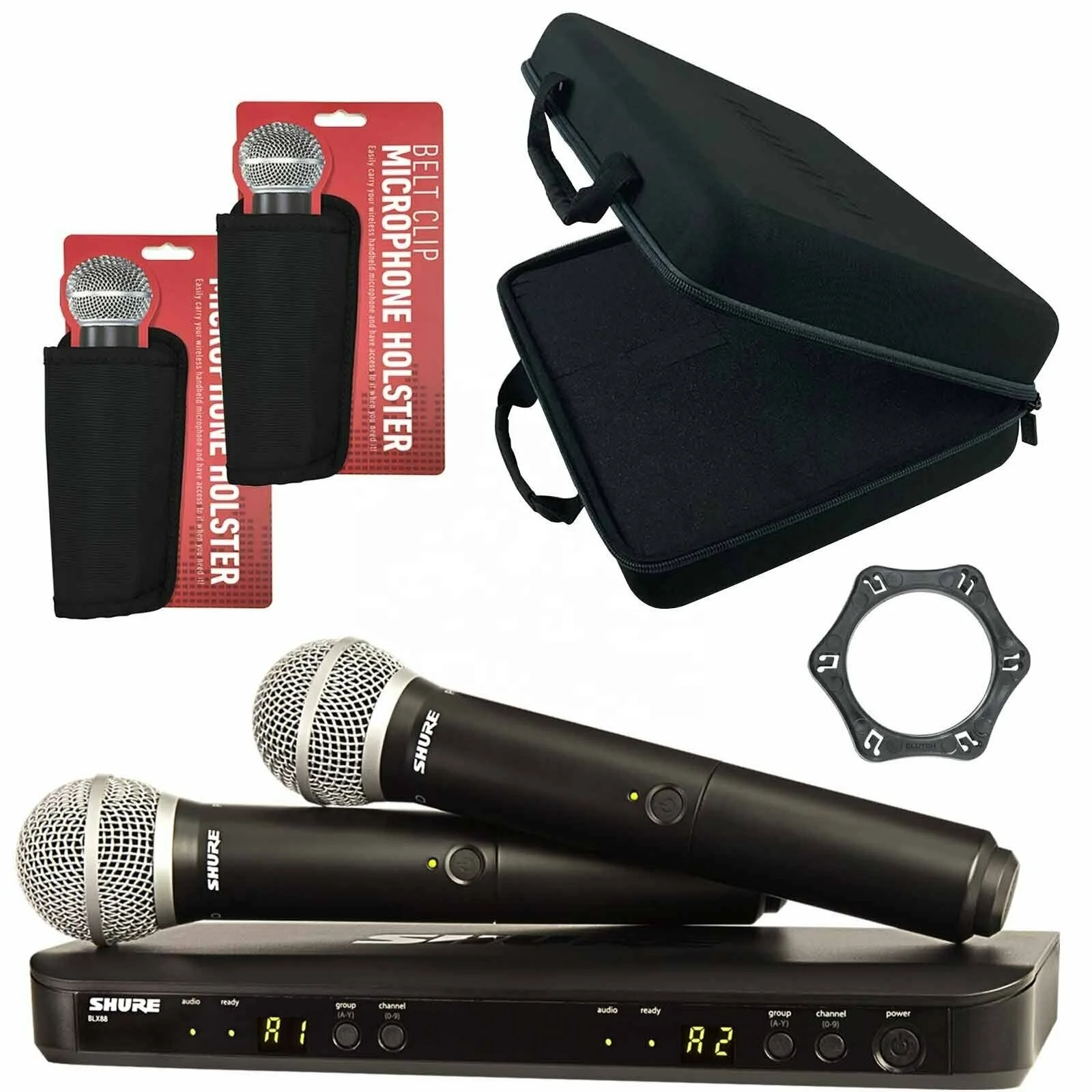 

SUMMER SALES DISCOUNT ON Buy With Confidence New Shure BLX288/PG58 Dual Vocal Handheld Wireless DJ Microphone System+ Case