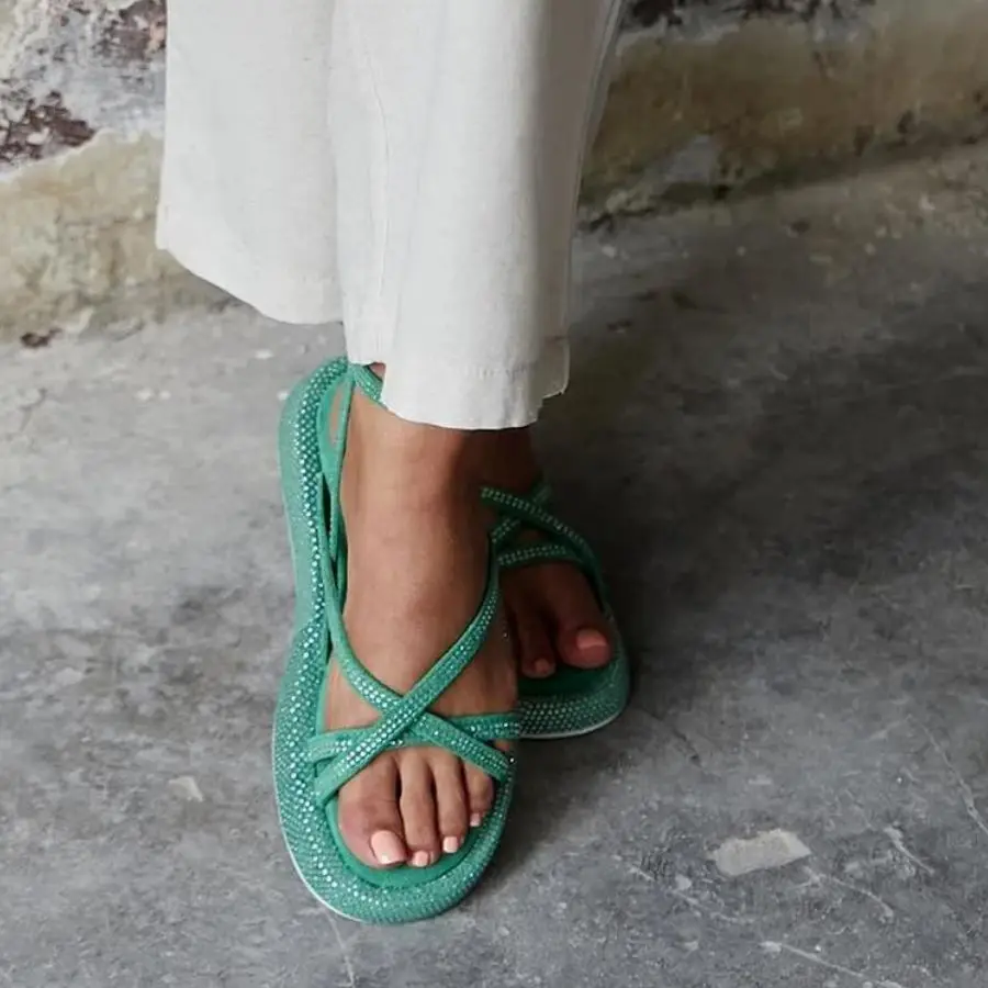 Wanda Inner Outer Quality Faux Suede Stripe Ankle Strap Thick Platform Flat Sole Sandals Green Lilac Beige Black Stone Summer Sh
Wanda Inner Outer Quality Faux Suede Stripe Ankle Strap Thick Platform Flat Sole Sandals Green Lilac Beige Black Stone Summer Sh