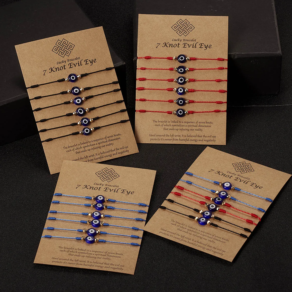 6Pcs/Set Handmade Evil Eye Bracelets For Women Men Charm Turkish Blue Eyes 7 Knots Lucky Jewelry Friendship Jewelry Wholesale
6Pcs/Set Handmade Evil Eye Bracelets For Women Men Charm Turkish Blue Eyes 7 Knots Lucky Jewelry Friendship Jewelry Wholesale