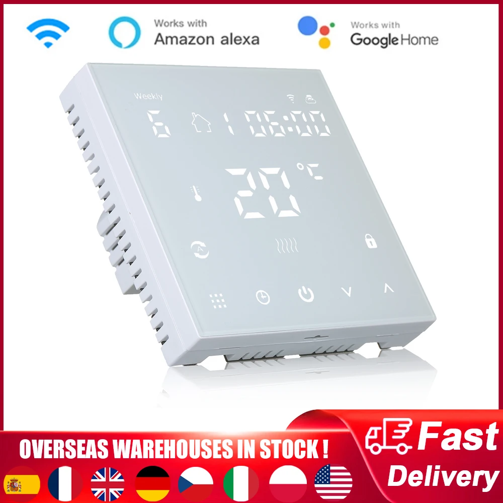 Wi-Fi Smart Thermostat 3A 16A Temperature Controller LCD Touch Screen Programmable for Gas Boiler Water Heating System Control
Wi-Fi Smart Thermostat 3A 16A Temperature Controller LCD Touch Screen Programmable for Gas Boiler Water Heating System Control
