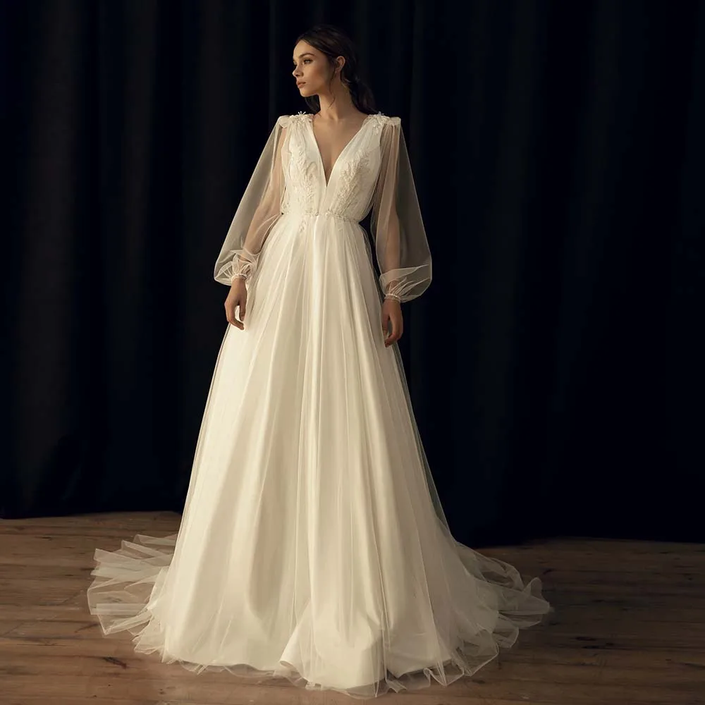 Elegant Wedding Dresses Detachable Tulle V-Neck Back Zipper Bride Dress For Women 2022 New Satin Appliques A-Line Bridal Gown
Elegant Wedding Dresses Detachable Tulle V-Neck Back Zipper Bride Dress For Women 2022 New Satin Appliques A-Line Bridal Gown