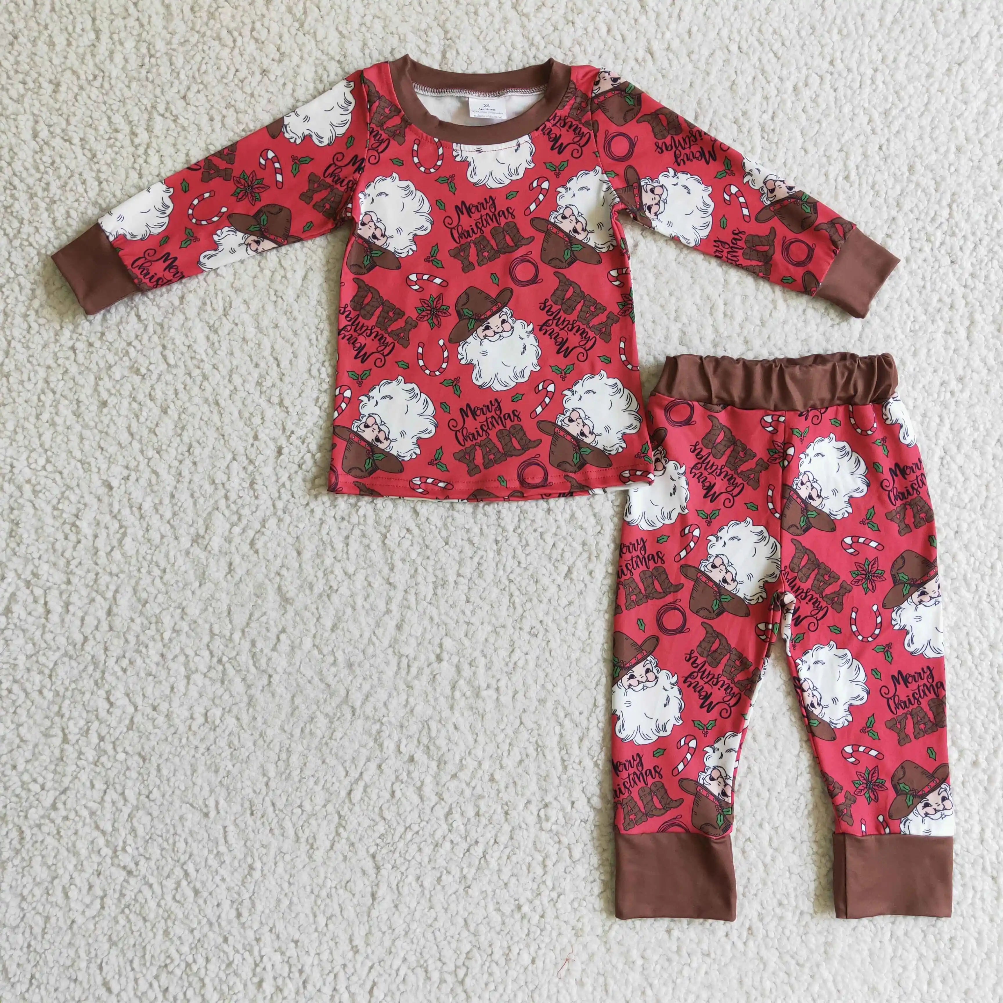 2022 Hot sale boutique boys outfits Santa Clause pattern long sleeve children clothing sets wholesale
2022 Hot sale boutique boys outfits Santa Clause pattern long sleeve children clothing sets wholesale