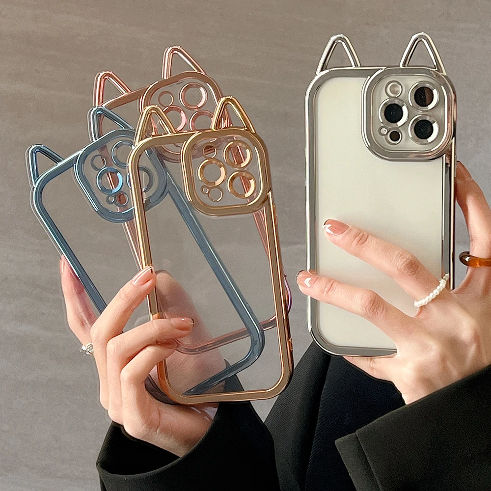 Cat Ear Plating Bumper Clear Phone Case for iPhone 11 12 13 Pro X XR XS Max Lens Protection Back Coque
Cat Ear Plating Bumper Clear Phone Case for iPhone 11 12 13 Pro X XR XS Max Lens Protection Back Coque