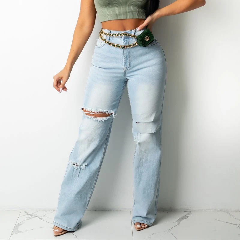 Women's Jeans Fashion loose Broken Holes Denim Jeans High Waist Ripped straight Pants Jeans
Women's Jeans Fashion loose Broken Holes Denim Jeans High Waist Ripped straight Pants Jeans