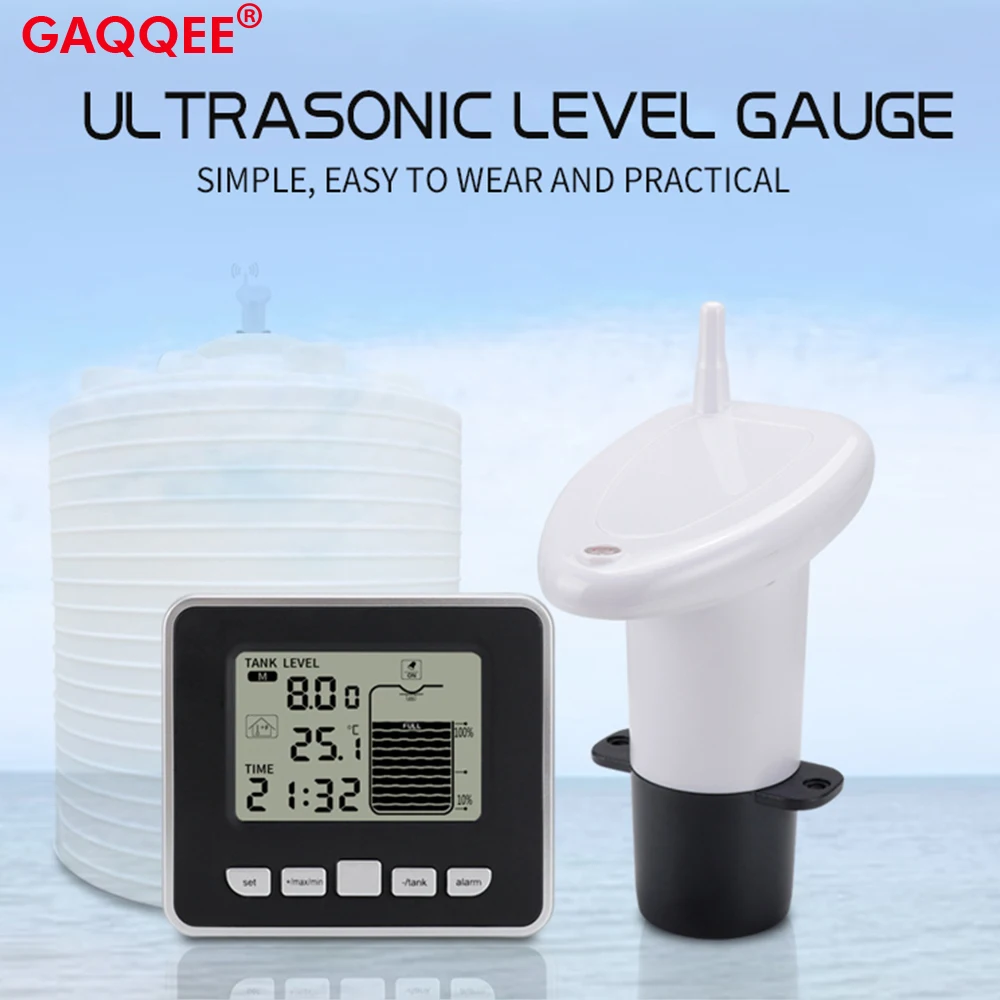 Ultrasonic Wireless Water Tank Liquid Level Meter With Temperature Sensor Level Monitor Time Display Low Battery Indicator Alarm
Ultrasonic Wireless Water Tank Liquid Level Meter With Temperature Sensor Level Monitor Time Display Low Battery Indicator Alarm
