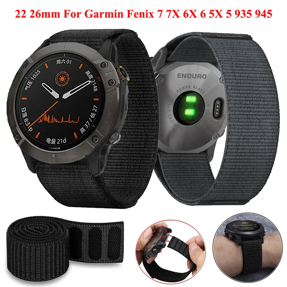 22mm 26mm Hook Loop Nylon Straps For Garmin Fenix 7 7X Enduro Smart Watch Band 6 6X Pro 5X Plus/TACTIX DELTA/MK2i/945 Watchbands
22mm 26mm Hook Loop Nylon Straps For Garmin Fenix 7 7X Enduro Smart Watch Band 6 6X Pro 5X Plus/TACTIX DELTA/MK2i/945 Watchbands