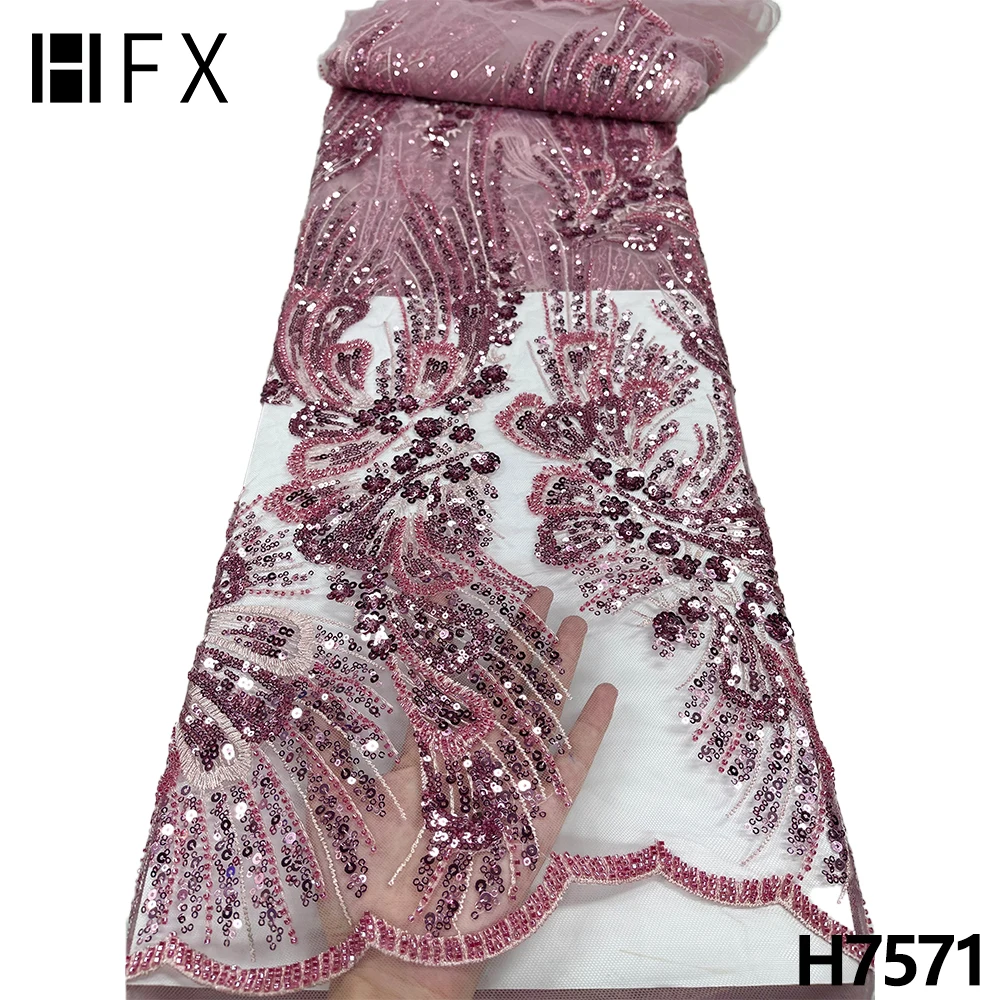 HFX Fushia Pink French Lace Fabric With Beads 2022 High Quality Sequence Mesh Fabric Sequins Tulle Lace Fabric For Bridal F7571
HFX Fushia Pink French Lace Fabric With Beads 2022 High Quality Sequence Mesh Fabric Sequins Tulle Lace Fabric For Bridal F7571