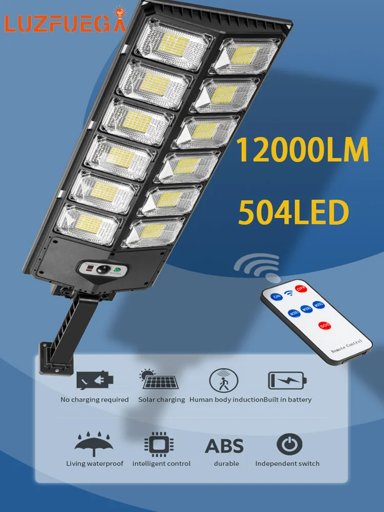Outdoor Solar Lights Remote Control 12000 Lumens 504 LED Garden Lamp Solar Panel Lamps Waterproof Motion Sensor Street Light
Outdoor Solar Lights Remote Control 12000 Lumens 504 LED Garden Lamp Solar Panel Lamps Waterproof Motion Sensor Street Light