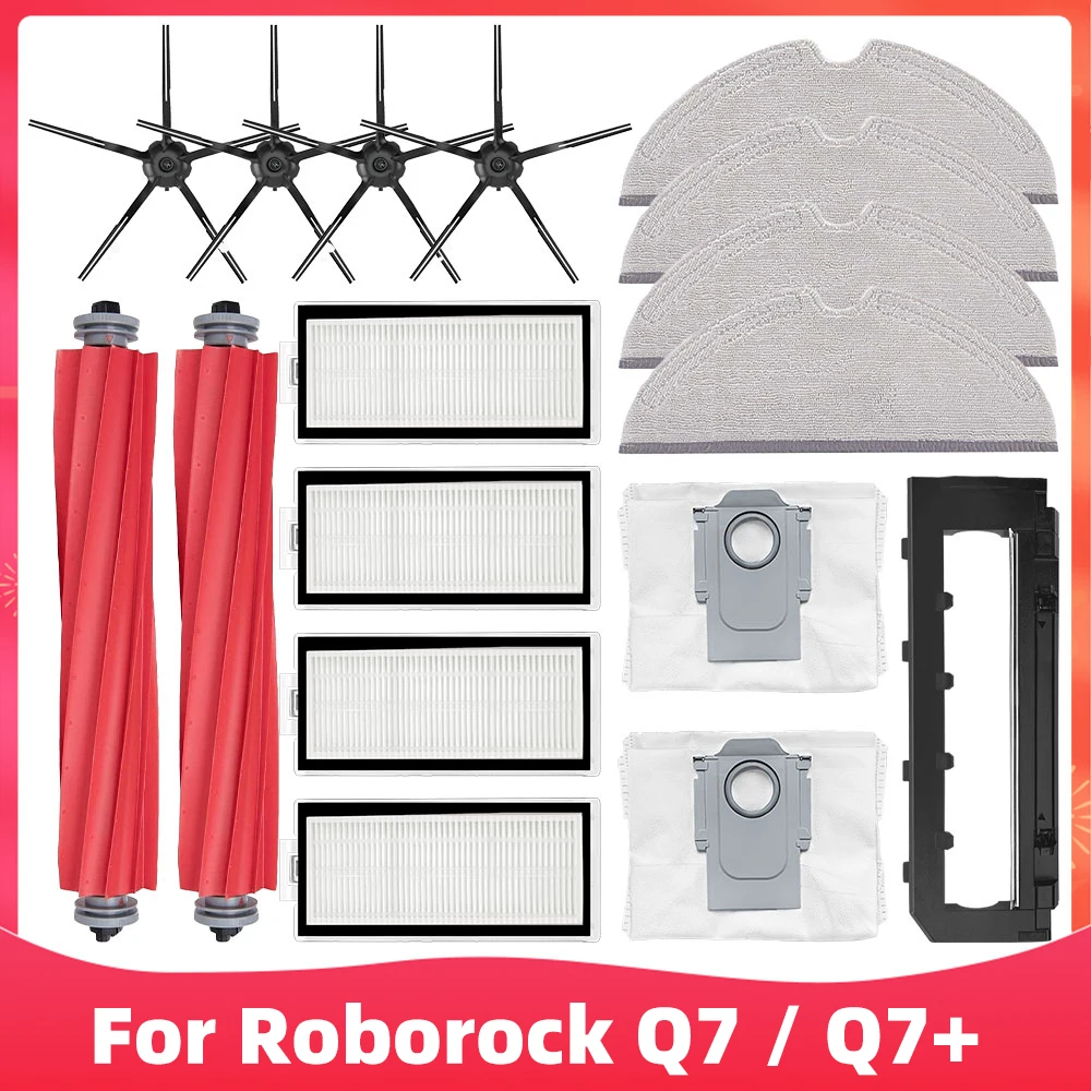 Replacement Parts for Xiaomi Roborock Q7, Roborock Q7+, Robot Vacuum Cleaner Spare Parts Main Side Brush Hepa Filter Mop Rag
Replacement Parts for Xiaomi Roborock Q7, Roborock Q7+, Robot Vacuum Cleaner Spare Parts Main Side Brush Hepa Filter Mop Rag