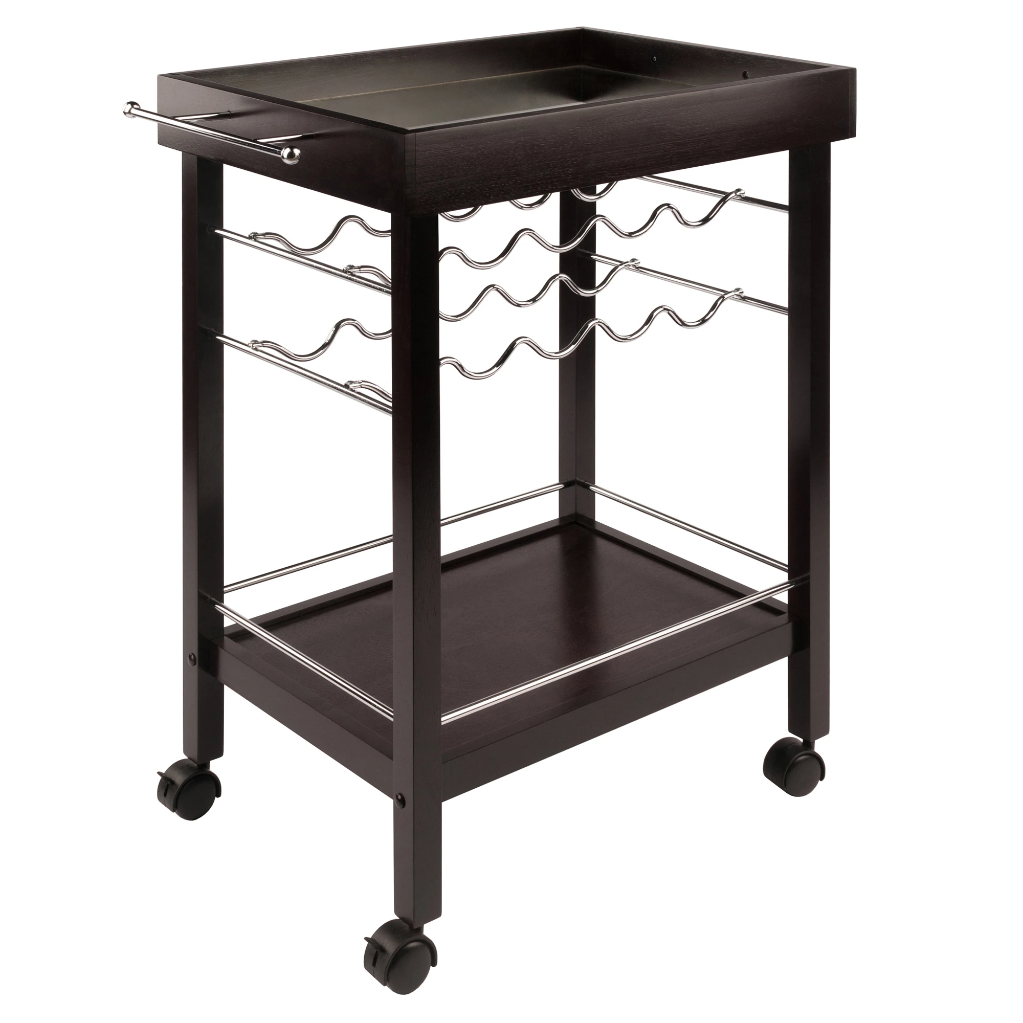 Wood Johnnie 10-Bottle Bar Cart, Espresso Finish Home Dining Cart Retro Bar Catering Mobile Solid Wood Cart Chinese Loft Industr
Wood Johnnie 10-Bottle Bar Cart, Espresso Finish Home Dining Cart Retro Bar Catering Mobile Solid Wood Cart Chinese Loft Industr