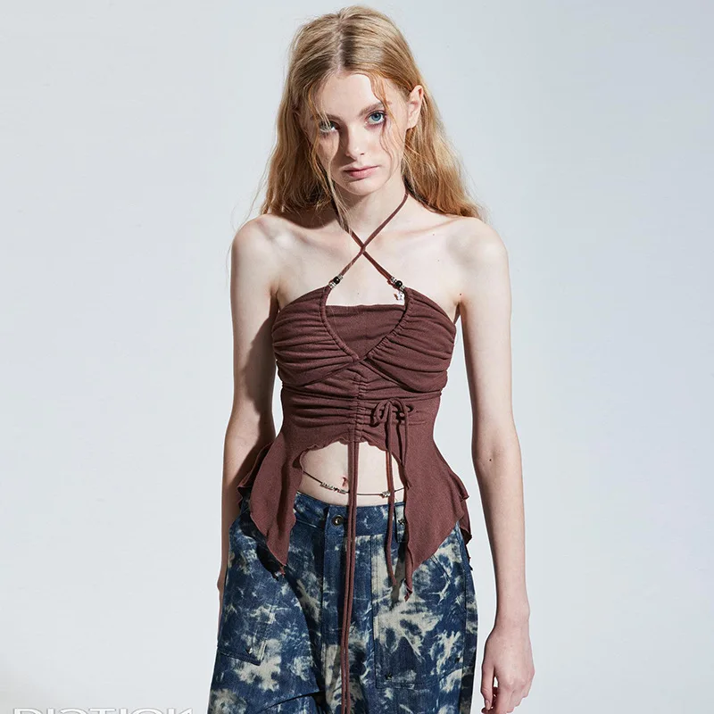 2022 Spring New Halter NeckTie One-Word Neck Fungus Edge Sexy Backless Tight-Fitting Solid Color Vest
2022 Spring New Halter NeckTie One-Word Neck Fungus Edge Sexy Backless Tight-Fitting Solid Color Vest