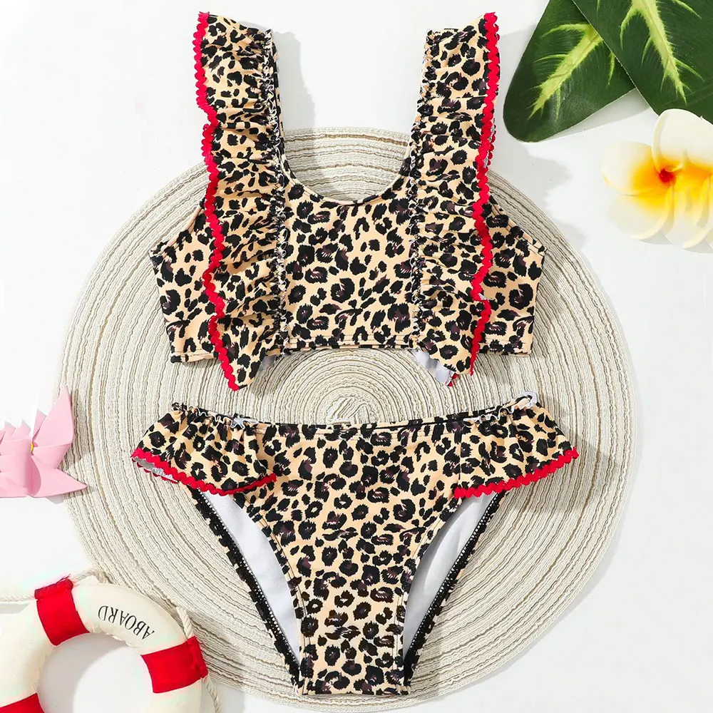 Leopard Print Girl Bikini Swimsuit Kids RuffleTrim Two Piece Children's Swimwear 3-7 Years Toddle Bathing Suit Biquini Beachwear
Leopard Print Girl Bikini Swimsuit Kids RuffleTrim Two Piece Children's Swimwear 3-7 Years Toddle Bathing Suit Biquini Beachwear