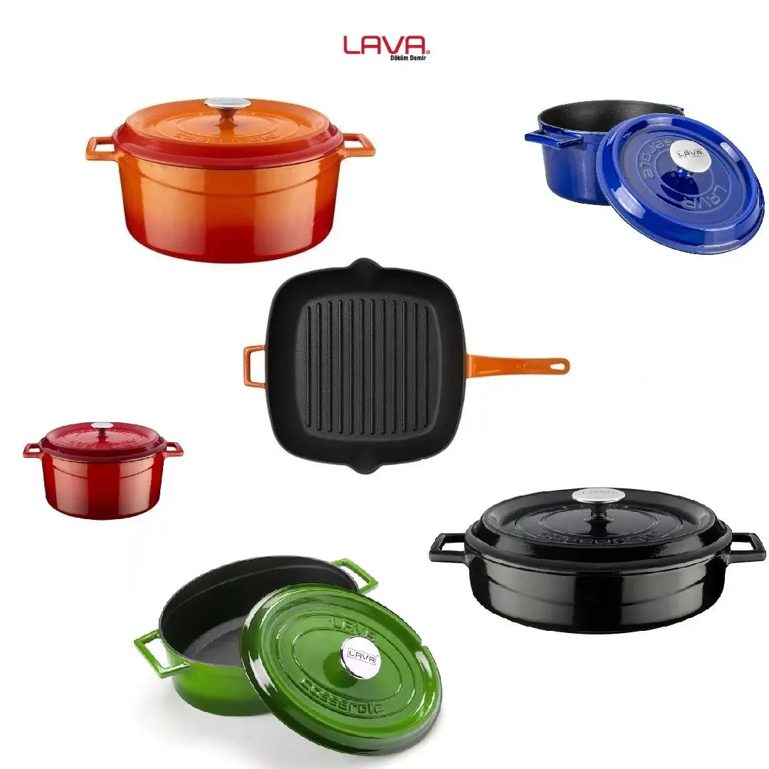 Lava Real Cast Iron Pot Cast Grid Cast Cast Pan Multipurpose Cookware Non-combustible Non-stick 1st class cookware 5 colors
Lava Real Cast Iron Pot Cast Grid Cast Cast Pan Multipurpose Cookware Non-combustible Non-stick 1st class cookware 5 colors