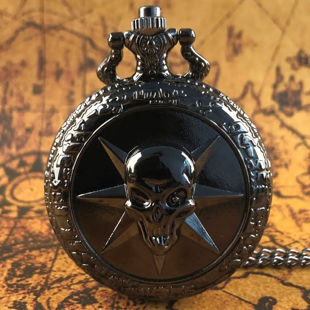 All -Black Personalised Skeleton 3D Carving Quartz Pocket Watches Cool Mens Women Necklace Pendant Fashion Chain Gift
All -Black Personalised Skeleton 3D Carving Quartz Pocket Watches Cool Mens Women Necklace Pendant Fashion Chain Gift