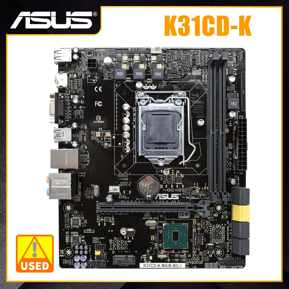 

ASUS K31CD-K MAIN BD Motherboard 1151 Motherboard DDR4 Intel H110 Chipset Support Corei7 i5 i3 Processor SATA3 USB3.0 PCI-E 3.0