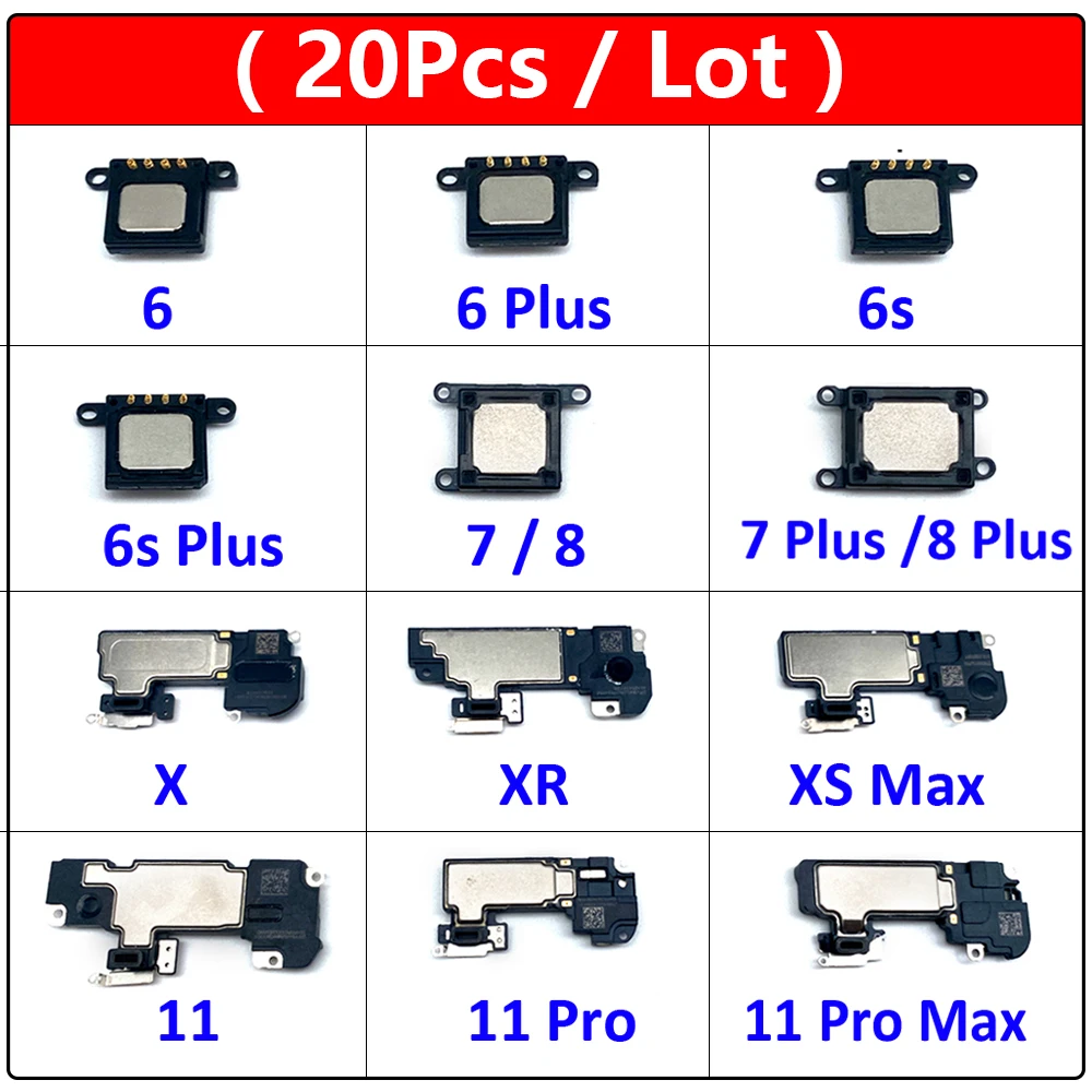 

20Pcs/Lot, Ear Earpiece Speaker For iPhone X XR 6 6G 6S 7 7G 8 8G Plus XS 11 Pro Max Earphone Top Receiver