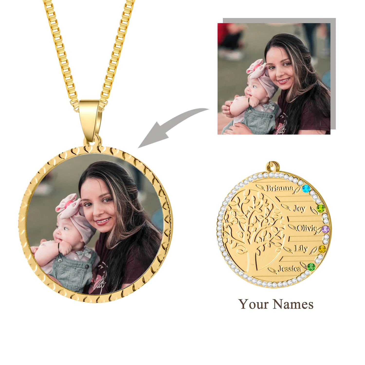 Custom Photo Necklace For Mother's Day Gift Jewelry Personalise Family Tree Nameplate Name Necklaces For Mom Gift Memory Pendant
Custom Photo Necklace For Mother's Day Gift Jewelry Personalise Family Tree Nameplate Name Necklaces For Mom Gift Memory Pendant