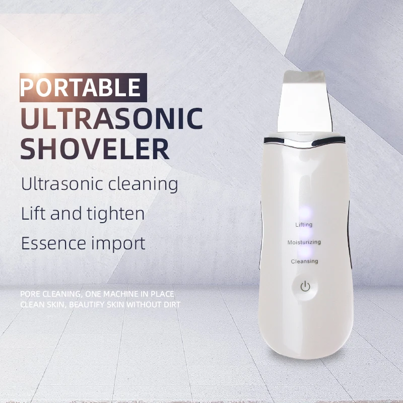 Ultrasonic Skin Scrubber Vibration Face professional Spatula Blackhead Remover Shovel Cleaner Cavitation Peeling Facial Lifting
Ultrasonic Skin Scrubber Vibration Face professional Spatula Blackhead Remover Shovel Cleaner Cavitation Peeling Facial Lifting