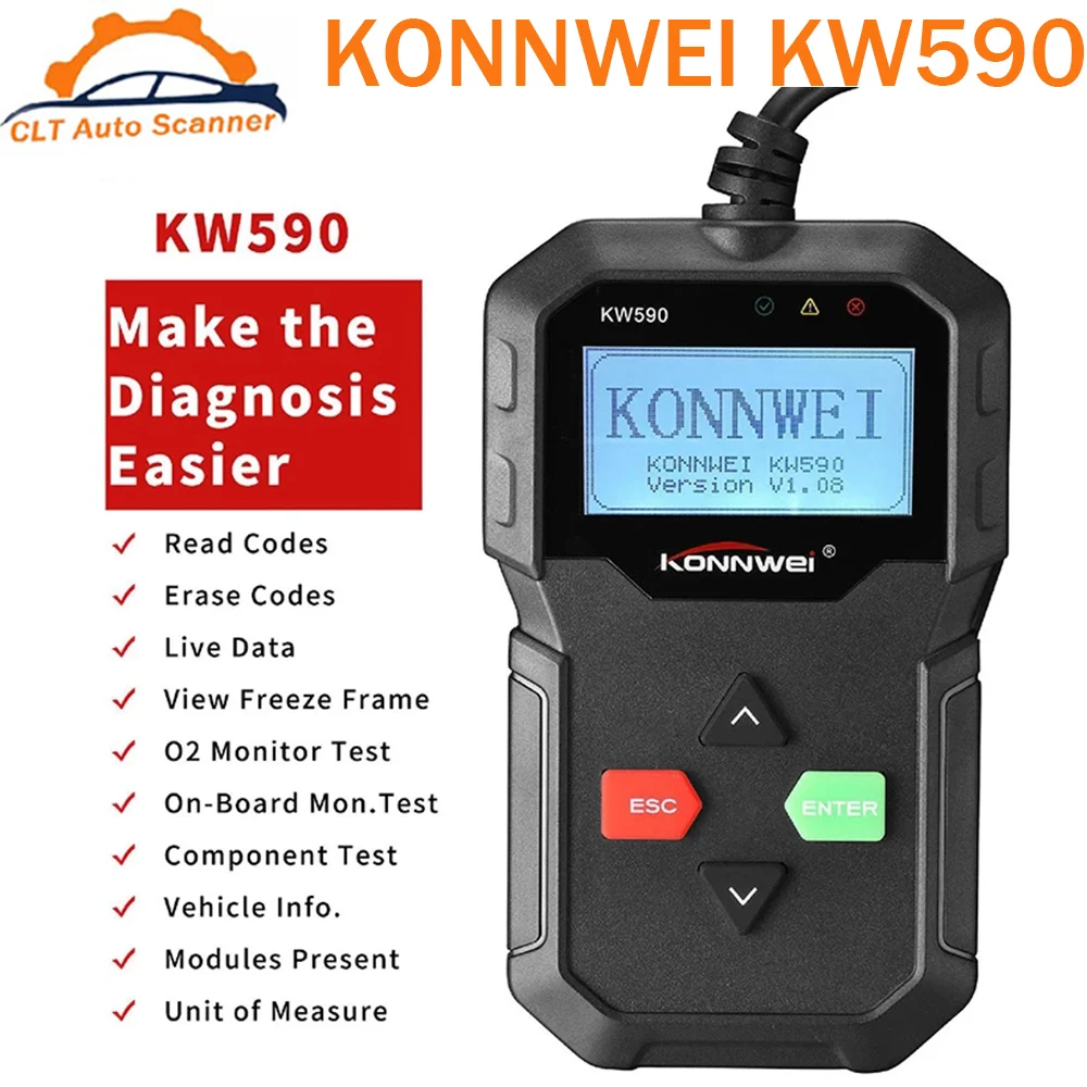 OBD2 сканер KONNWEI KW590 с поддержкой множества брендов автомобилей и языков считыватель кодов автомобилей OBD диагностический инструмент бесплатная доставка kw590
OBD2 сканер KONNWEI KW590 с поддержкой множества брендов автомобилей и языков считыватель кодов автомобилей OBD диагностический инструмент бесплатная доставка kw590