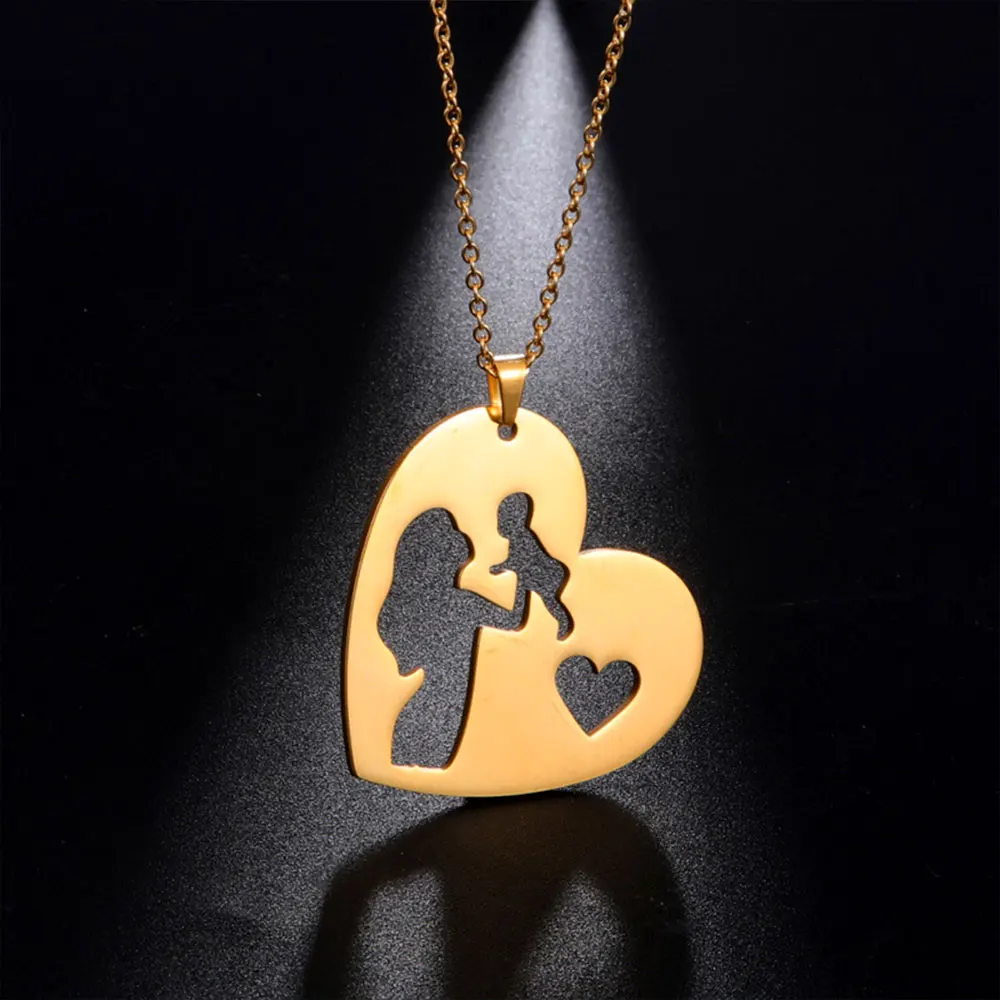 Mom Baby Stainless Steel Chain Necklace Silver Color Heart Pendants Jewelry mujer Mother's Day Christmas Gift
Mom Baby Stainless Steel Chain Necklace Silver Color Heart Pendants Jewelry mujer Mother's Day Christmas Gift