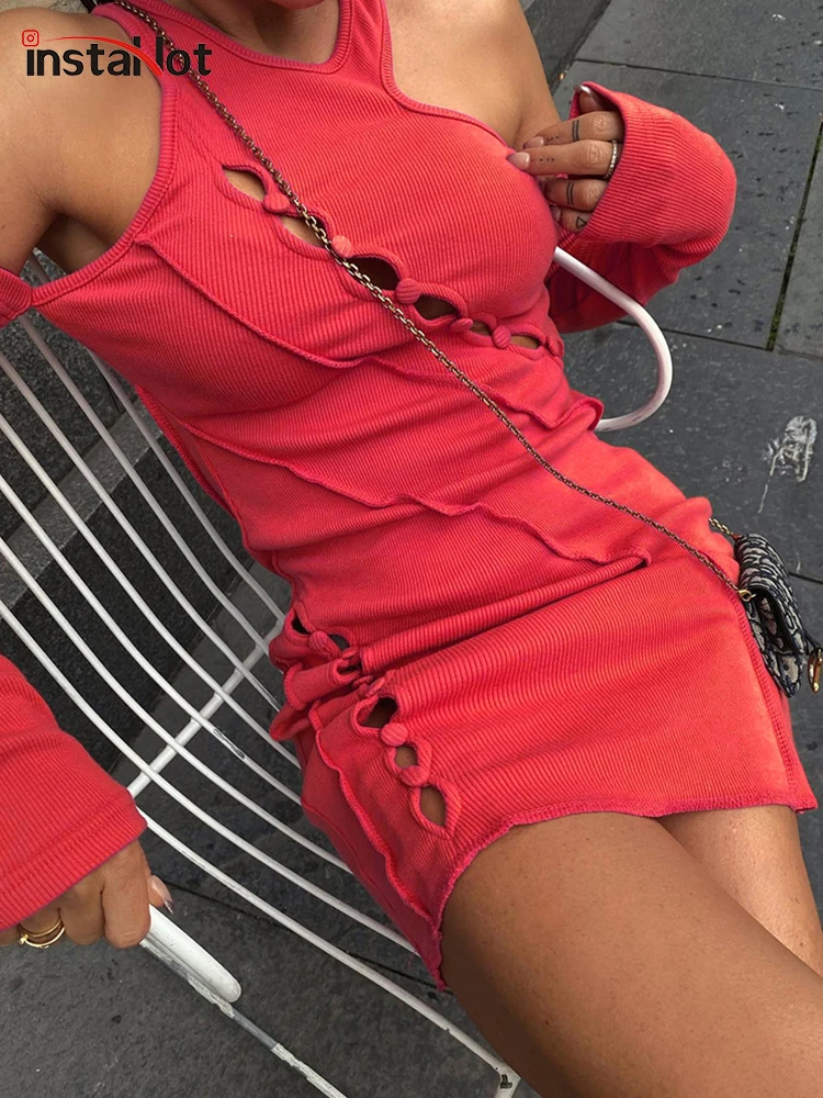 InstaHot/мини-платье с открытыми плечами, женские сексуальные обтягивающие платья с длинным рукавом и вырезом вокруг шеи, 2022 летняя модная улич...
InstaHot/мини-платье с открытыми плечами, женские сексуальные обтягивающие платья с длинным рукавом и вырезом вокруг шеи, 2022 летняя модная улич...