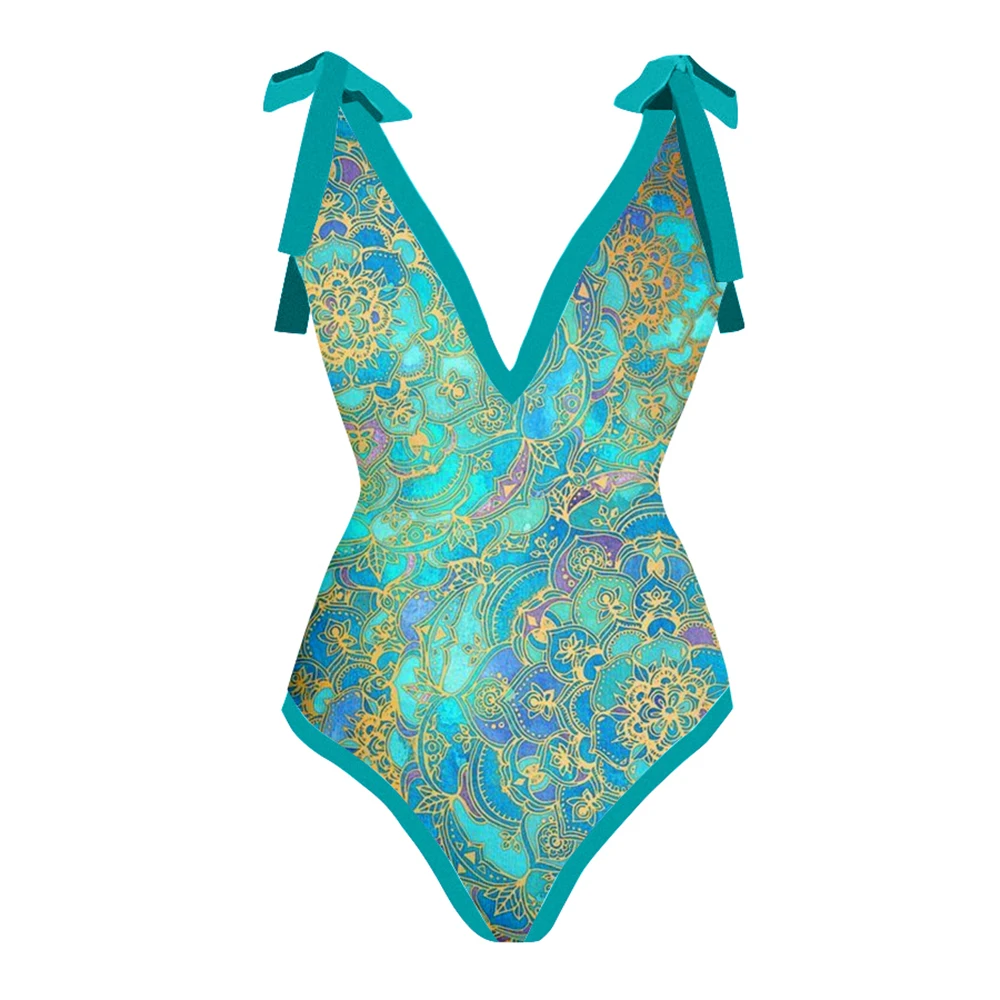 Vintage V-Neck Colorblock Print One-Piece Swimsuit Tankini Women Swimming Suits Summer Beach Swimwear Patchwork
Vintage V-Neck Colorblock Print One-Piece Swimsuit Tankini Women Swimming Suits Summer Beach Swimwear Patchwork