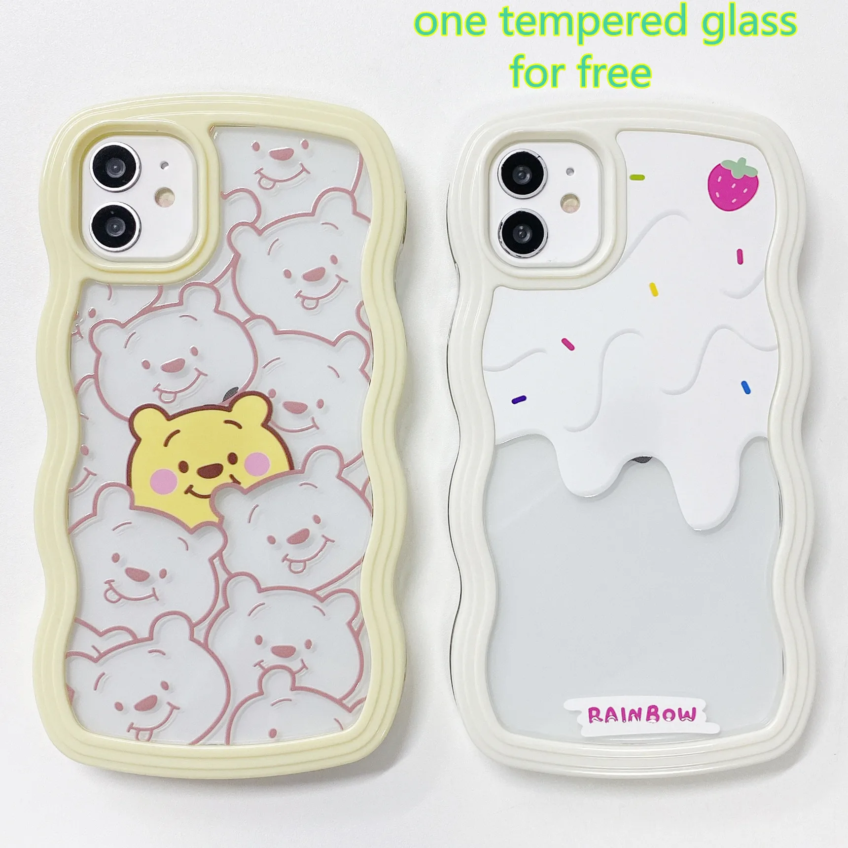 Bear Transparent Curly Wave Case for iPhone 13 Pro Max Shockproof Bumper Cover Capa Aesthetic iPhone 11 Rainbow Case iPhone 12 
Bear Transparent Curly Wave Case for iPhone 13 Pro Max Shockproof Bumper Cover Capa Aesthetic iPhone 11 Rainbow Case iPhone 12