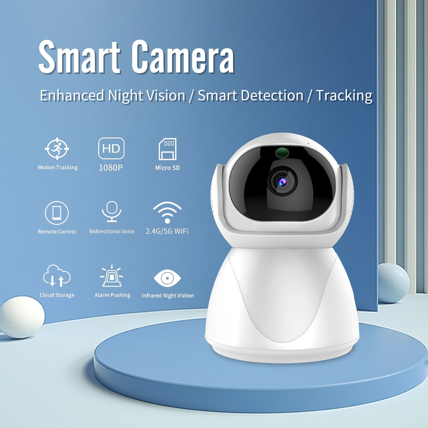 1080P IP Camera Indoor WiFi Camera Baby Monitor Mini CCTV Security AI Tracking Audio Video Surveillance Camera Alexa
1080P IP Camera Indoor WiFi Camera Baby Monitor Mini CCTV Security AI Tracking Audio Video Surveillance Camera Alexa