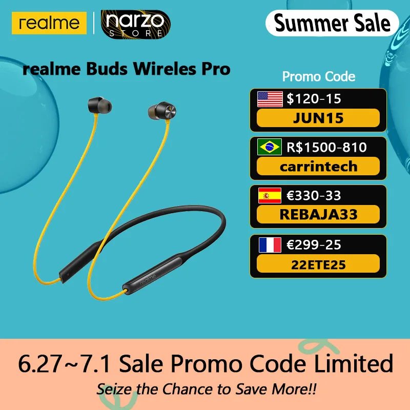 Global Version Realme Buds Wireless Pro ANC ENC Active Noise Cancellation Sports Headset 22hrs Playback Bluetooth 5.0 Earphone
Global Version Realme Buds Wireless Pro ANC ENC Active Noise Cancellation Sports Headset 22hrs Playback Bluetooth 5.0 Earphone