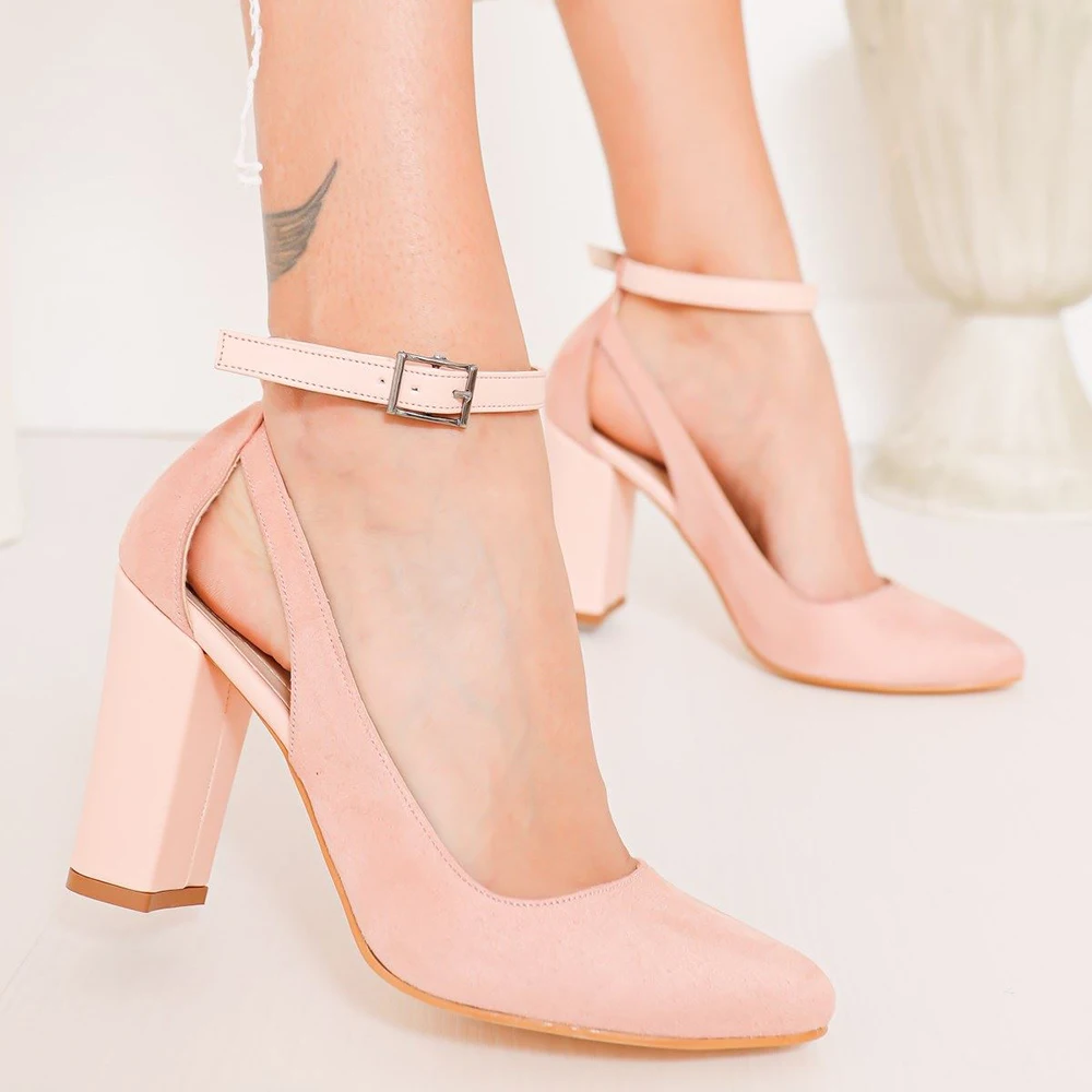 Pink Suede Ankle Strap Heels for Women Thick Heel Pumps for Women Ladies Sandal High Heel Big Size 34-45 Block Heel Sandals
Pink Suede Ankle Strap Heels for Women Thick Heel Pumps for Women Ladies Sandal High Heel Big Size 34-45 Block Heel Sandals