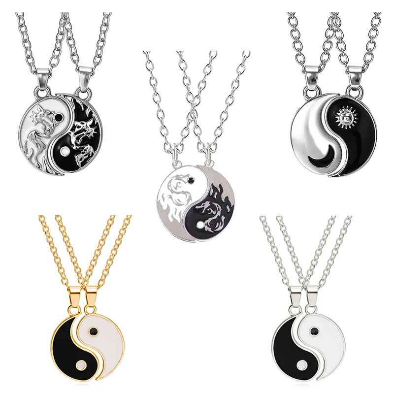 2 Pcs Yin Yang Dragon Pattern Collarbone Chain Necklace for Women Men Simple Tai Chi Star Moon Pendant Necklace Couple Jewelry
2 Pcs Yin Yang Dragon Pattern Collarbone Chain Necklace for Women Men Simple Tai Chi Star Moon Pendant Necklace Couple Jewelry