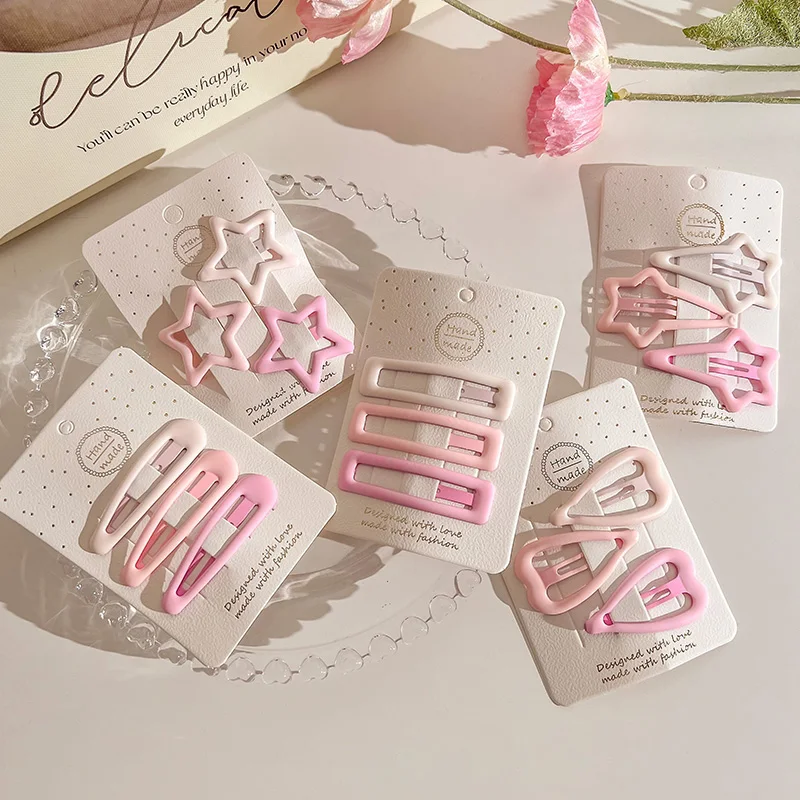 3pcs/set Gradient Pink Geometric BB Hair Clip for Women Girls New Fashion 2023 Spring Summer Hairpin Grab Hair Accessories Gifts
3pcs/set Gradient Pink Geometric BB Hair Clip for Women Girls New Fashion 2023 Spring Summer Hairpin Grab Hair Accessories Gifts
