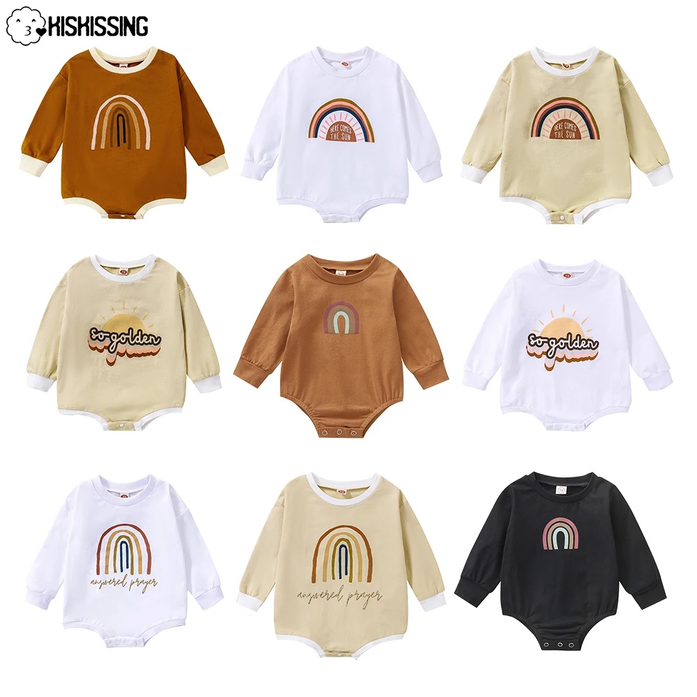 KISKISSING Newborn Baby Girls Boy Romper Rainbow Letter Printing Cotton Long Sleeve Autumn Infant Unisex Baby Girl Clothes 0-24M
KISKISSING Newborn Baby Girls Boy Romper Rainbow Letter Printing Cotton Long Sleeve Autumn Infant Unisex Baby Girl Clothes 0-24M