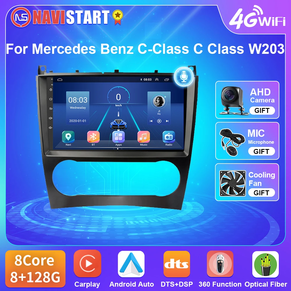 Автомагнитола NAVISTART T5 для Mercedes Benz C-Class W203 CLC W203, мультимедийный проигрыватель на Android 10, с GPS, 4G, Wi-Fi, без DVD, типоразмер 2DIN
Автомагнитола NAVISTART T5 для Mercedes Benz C-Class W203 CLC W203, мультимедийный проигрыватель на Android 10, с GPS, 4G, Wi-Fi, без DVD, типоразмер 2DIN