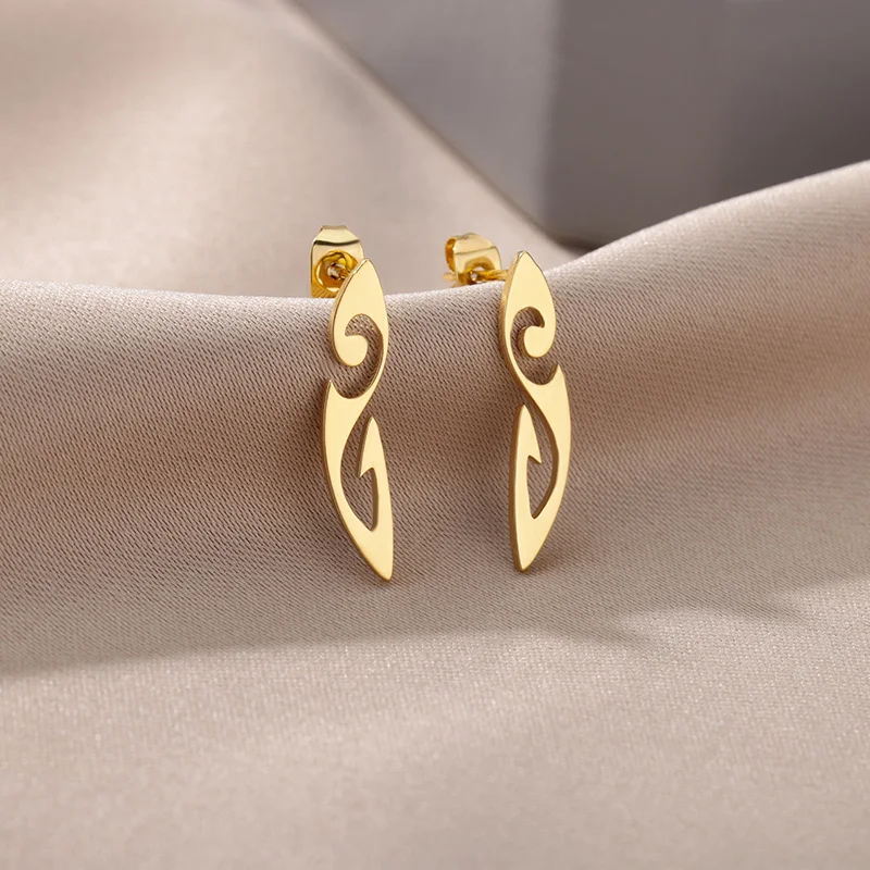 Gothic Tattooed Earring For Women Men Stainless Steel Gold Black SIlver Geometric Maori Art Tattoo Earrings Punk Party Jewelry
Gothic Tattooed Earring For Women Men Stainless Steel Gold Black SIlver Geometric Maori Art Tattoo Earrings Punk Party Jewelry