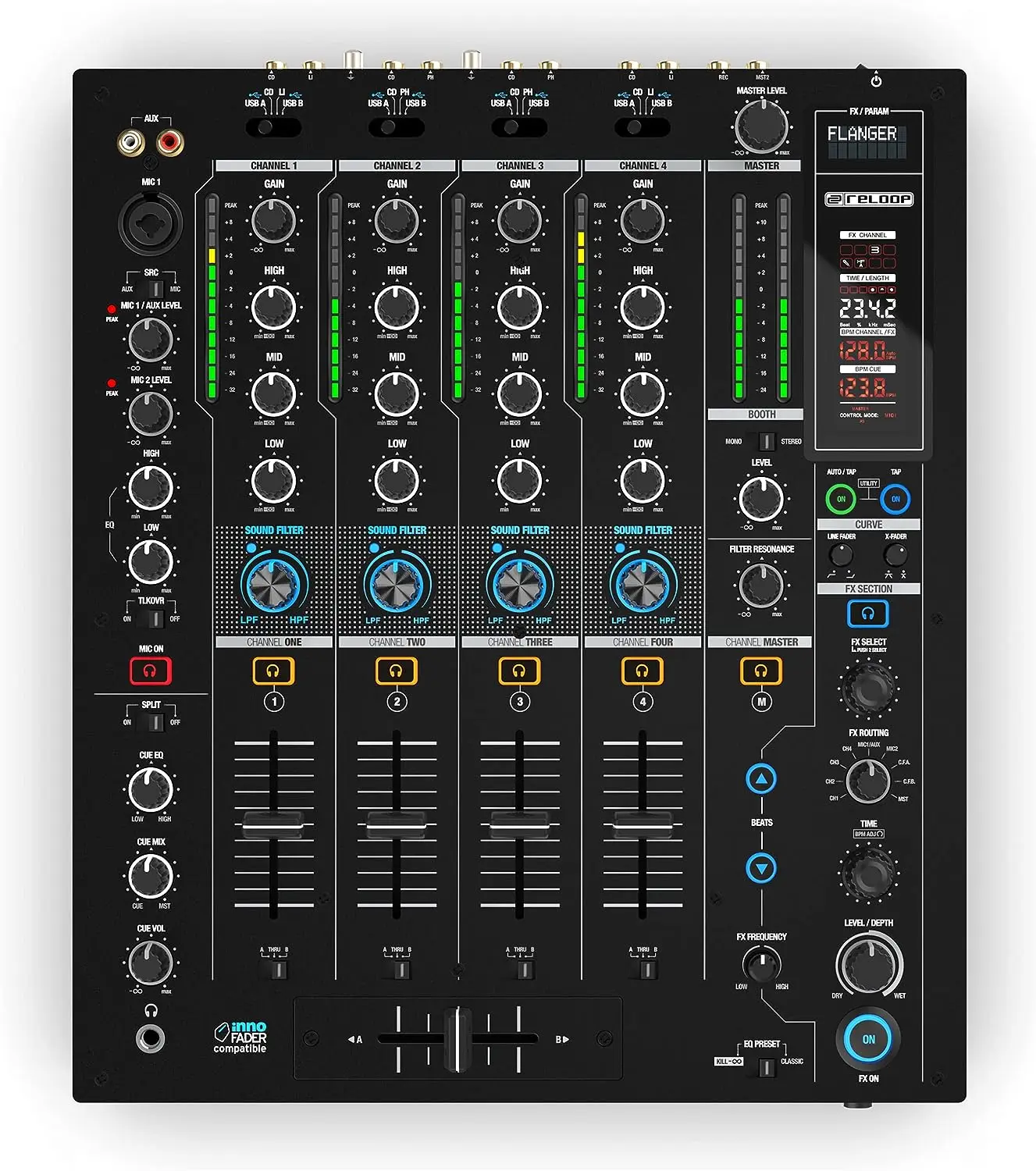 

100% OFFICIAL Reloop RMX-95 4+1-channel DVS Performance DJ Mixer with Neural Mix B-stock