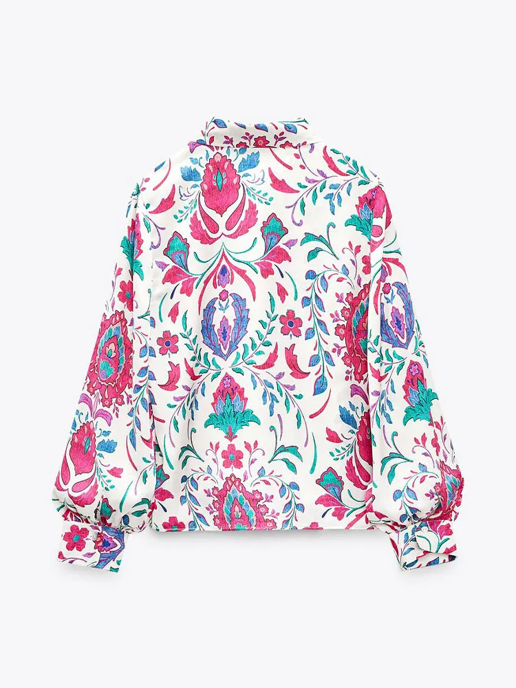 Zach AiIsa summer women's sweet temperament floral print drape long-sleeved lapel silk satin texture holiday shirt top
Zach AiIsa summer women's sweet temperament floral print drape long-sleeved lapel silk satin texture holiday shirt top