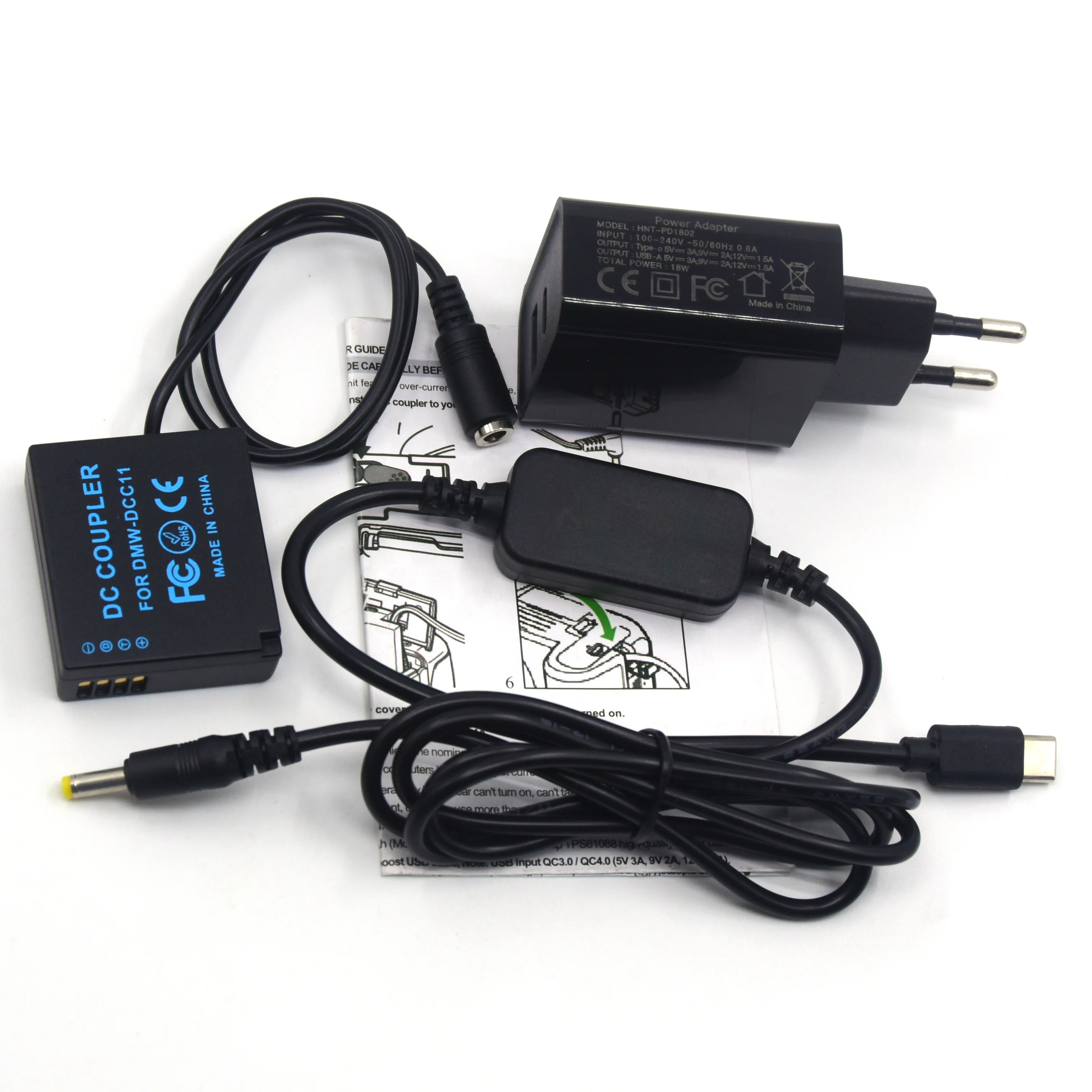 QC3.0 PD Charger+USB Type-C Cable + DCC11 BLG10 BLE9 Dummy Battery for Lumix GF5 GF6 GX80 GX85 GX86CGK GX7 GX9 MarkII ZS60 TZ85
QC3.0 PD Charger+USB Type-C Cable + DCC11 BLG10 BLE9 Dummy Battery for Lumix GF5 GF6 GX80 GX85 GX86CGK GX7 GX9 MarkII ZS60 TZ85