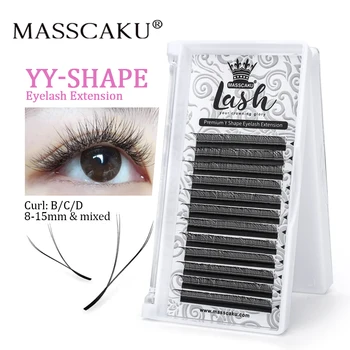 Hot Selling Masscaku YY Shape Eyelash Extensions Premade Volume Fans Natural Soft Lashes W Style Comfortable False Eyelashes