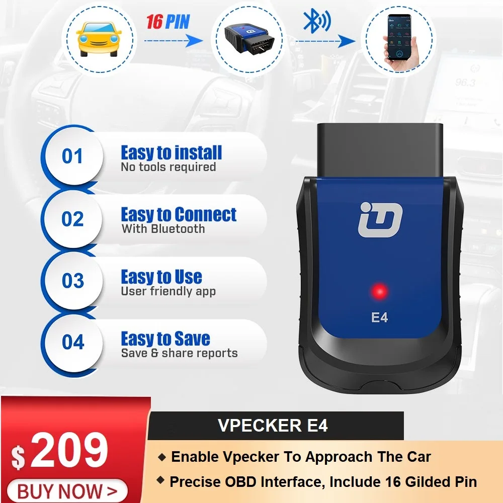 VPECKER E4 Easydiag полная система OBDII сканирующий инструмент для Android для ABS кровотечения/батареи/DPF/EPB/инжектор/сброс масла/TPMS
VPECKER E4 Easydiag полная система OBDII сканирующий инструмент для Android для ABS кровотечения/батареи/DPF/EPB/инжектор/сброс масла/TPMS
