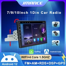 Android 12 Car Radio CarPlay For Universal Car With Gps Screen Adjustable 1DIN Car Stereo Radio Navigation Player