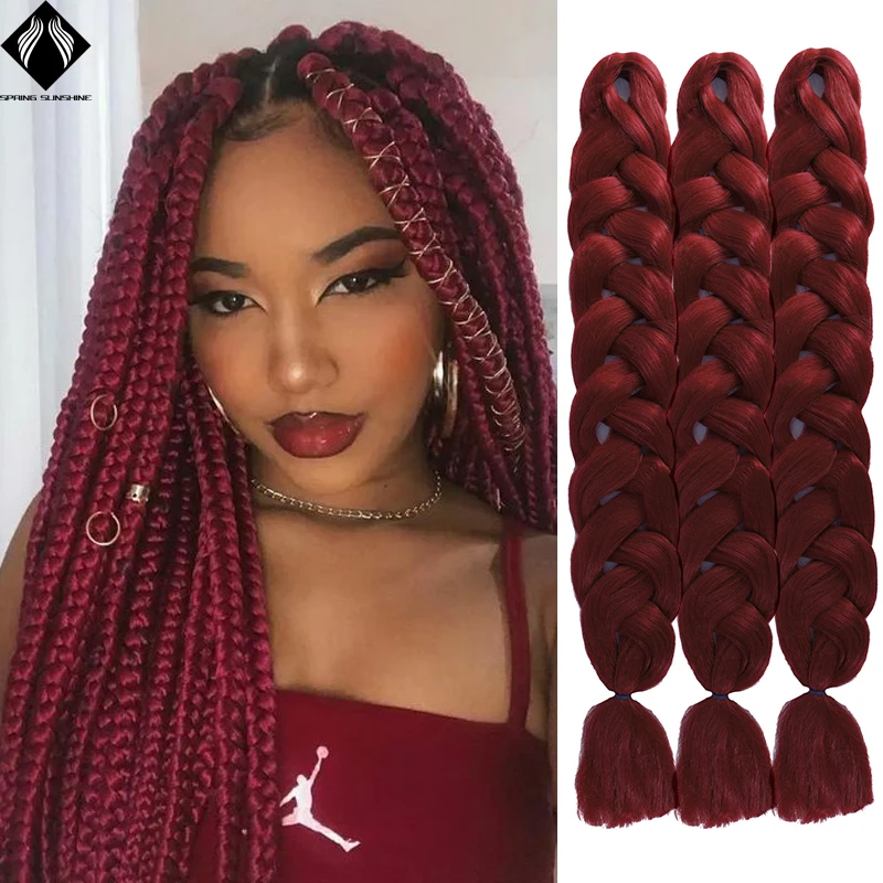 

82"Jumbo Crochet Braiding Hair Synthetic Ombre Yaki Texture Prestretched DIY Box Braids Ultra Braids Colored 165g Hair