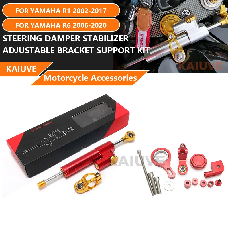 KAIUVE Motorcycle Steering Damper Stabilizer Mount Bracket Support Kit For YAMAHA YZF R1 2002-2017 YZF R6 2006-2020
KAIUVE Motorcycle Steering Damper Stabilizer Mount Bracket Support Kit For YAMAHA YZF R1 2002-2017 YZF R6 2006-2020