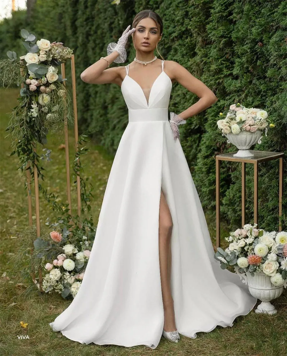 A-Line Satin V-Neck HY488 Wedding Dress For Women Floor Length Sleeveless Princess Elegant Bridal Gowns Vestidos De Novia
A-Line Satin V-Neck HY488 Wedding Dress For Women Floor Length Sleeveless Princess Elegant Bridal Gowns Vestidos De Novia