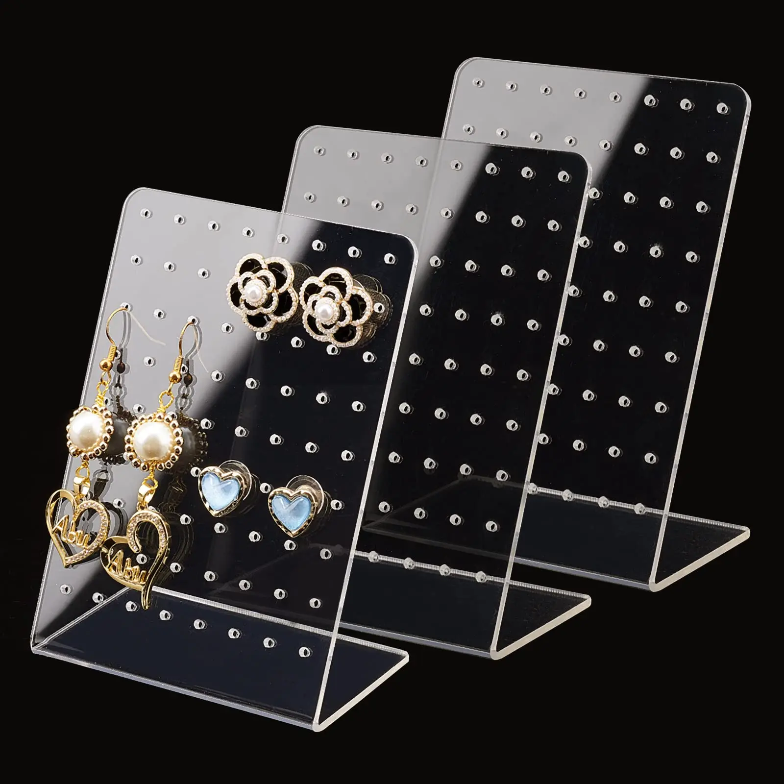 Acrylic Earring Holder Organizer, Ear Studs Jewelry Show Plastic Display Rack, Stand Showcase, 72 Holes, 3 Pack
Acrylic Earring Holder Organizer, Ear Studs Jewelry Show Plastic Display Rack, Stand Showcase, 72 Holes, 3 Pack