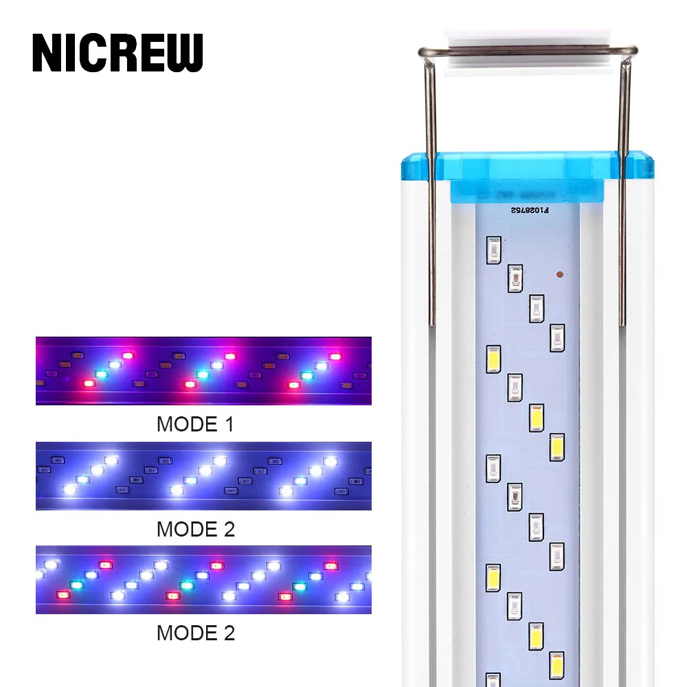 

NICREW Ultra Thin LED Aquarium Lighting Lamp Aquatic Plant Light 18-75cm Extensible Waterproof Clip Lamp for Fish Tank 90-260V