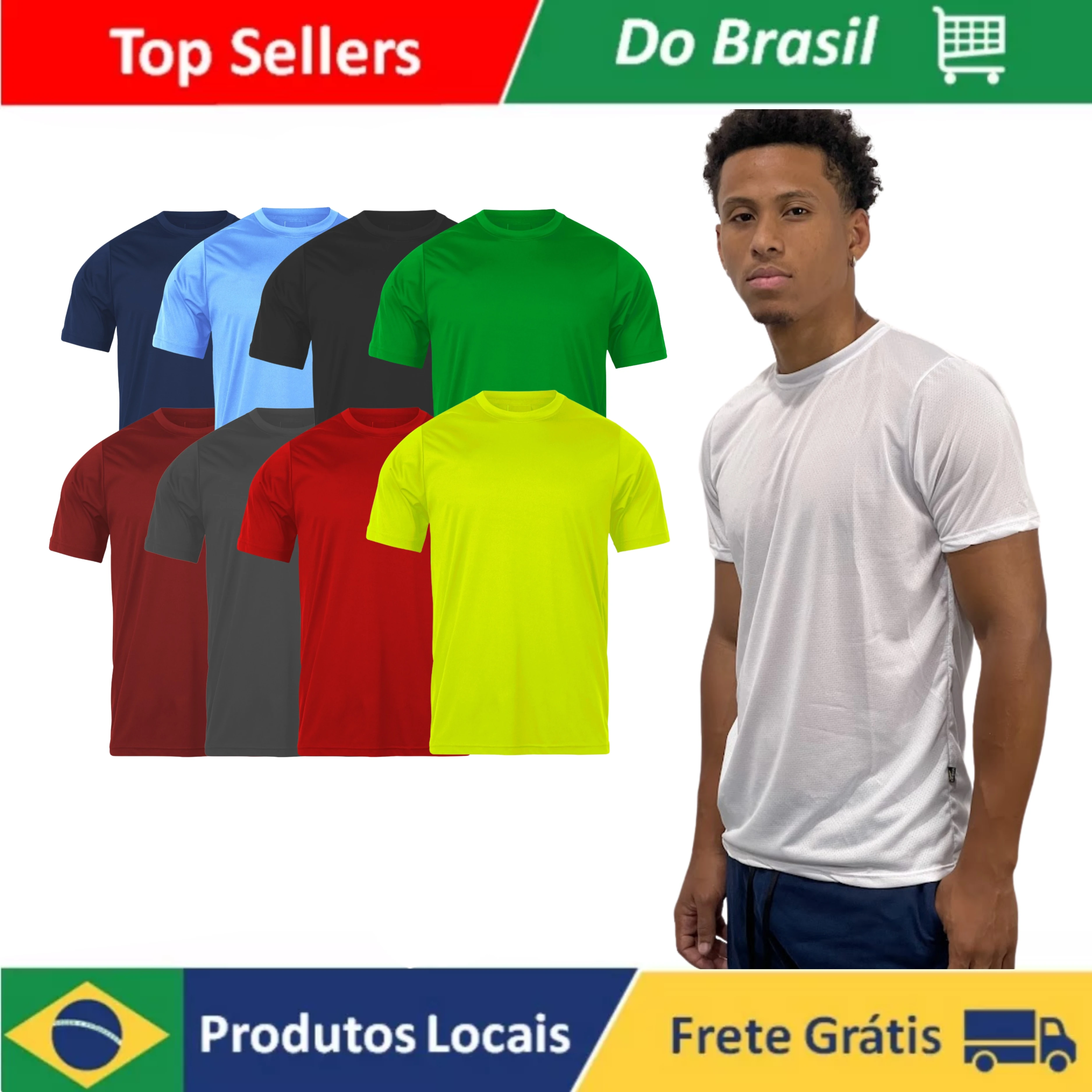 Shirt Dry Fitness Running Gym Breathable Fabric Furadinho Diverse Colors Sport T-Shirt
Shirt Dry Fitness Running Gym Breathable Fabric Furadinho Diverse Colors Sport T-Shirt