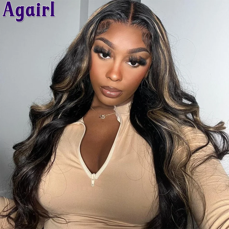 

180% Blonde Highlight 5x5 Lace Closure Wig 13X6 Body Wave Lace Front Wig Pre Plucked 13X4 Colored Human Hair Lace Frontal Wig