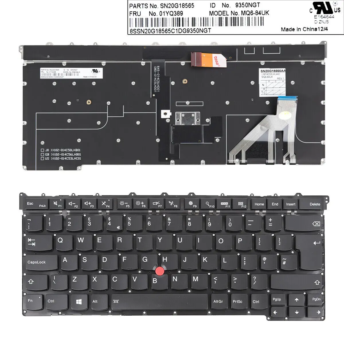 

UK Keyboard for Lenovo ThinkPad X1 Carbon 3rd Gen 2015 20BS 20BT with Point with Backlit