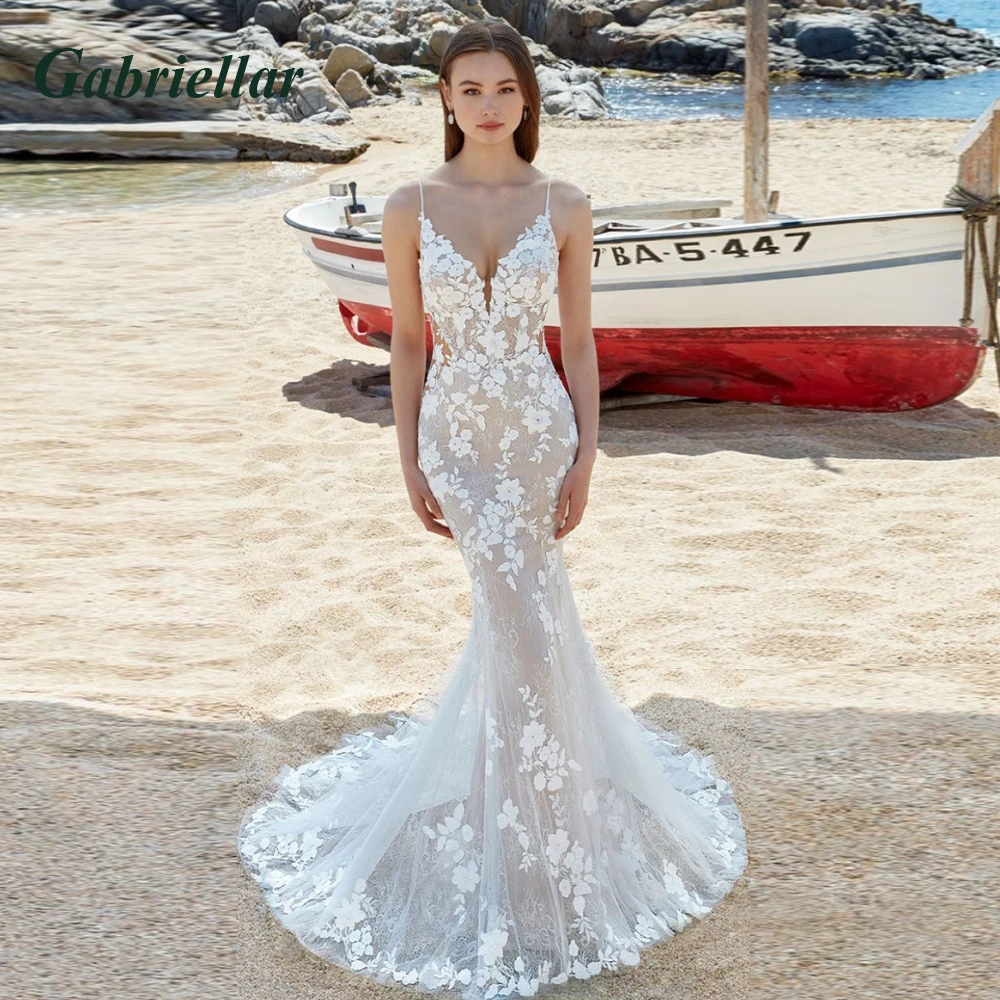 Gabriellar Luxury V-Neck Backless Mermaid Wedding Dresses 2023 Lace Appliques Spaghetti Straps Mopping Gowns Vestido De Novia
Gabriellar Luxury V-Neck Backless Mermaid Wedding Dresses 2023 Lace Appliques Spaghetti Straps Mopping Gowns Vestido De Novia